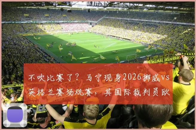 不吹比赛了?马宁现身2026挪威vs英格兰赛场观赛,其国际裁判员欧洲考察动向引关注